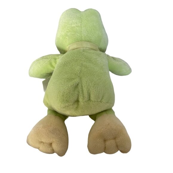 Vintage Plush Frog Toy With Bow Soft Green & Yellow‎ Adorable! - Picture 5 of 5